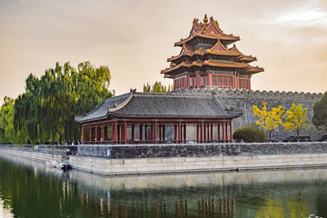 Obraz premium Ancient royal palaces of the Forbidden City in Beijing,China