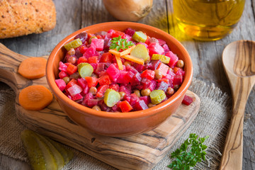 Vegetable salad with beetroot