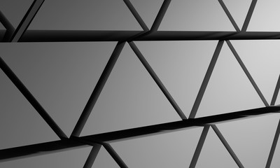 Pyramids Abstract background from triangles of gray color. 3d illustration.