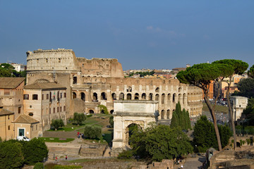 Forum Romanum and Colosseum Rome Italy