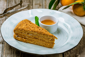 a piece of honey cake