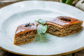 Traditional arabic dessert Baklava