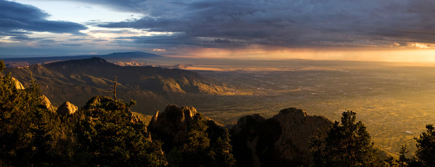 Stunning Vista of Albuquerque at Sunset, from the Sandia Peak