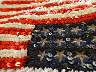 Одежда с рисунком флага США, расшитый пайетками