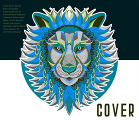 Vector color illustration of lion head - Vector 