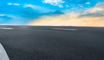 Air highway asphalt road and beautiful sky scenery