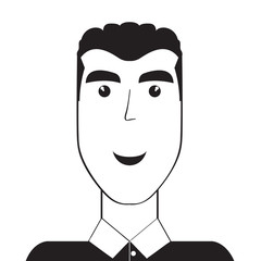 Isolated silhouette of a man avatar. Vector illustration design