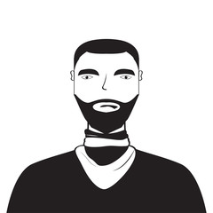 Isolated silhouette of a man avatar. Vector illustration design