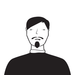 Isolated silhouette of a man avatar. Vector illustration design