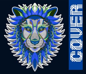 Colorful Lion Vector Illustration - Vector