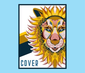 Colorful Lion Vector Illustration - Vector