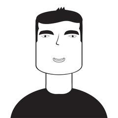 Isolated silhouette of a man avatar. Vector illustration design