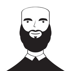 Isolated silhouette of a man avatar. Vector illustration design