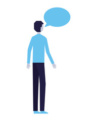 man speech bubble talk white background