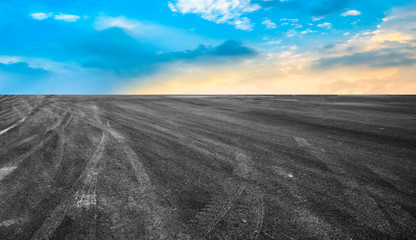 Air highway asphalt road and beautiful sky scenery