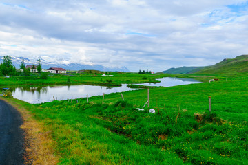 Countryside, landscape in northeast Iceland