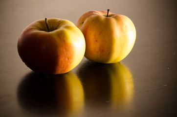 apple on black background