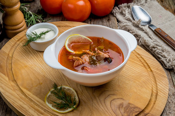 Meat Solyanka soup