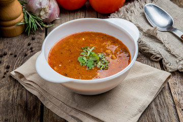 soup kharcho on bowl