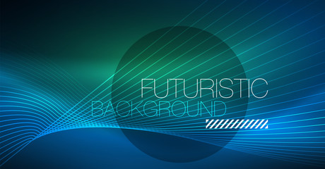 Neon glowing magic background, neon banner, night sky wallpaper. Magic light effect. Christmas abstract pattern.