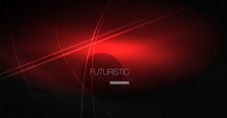 Digital technology abstract background - neon geometric design. Abstract glowing lines. Colorful techno background. Futuristic shape.