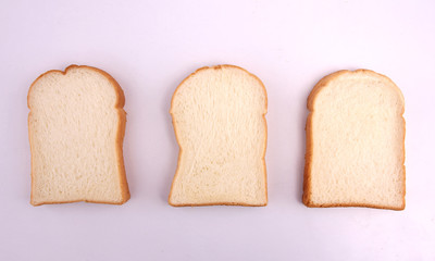 Bread with white background.