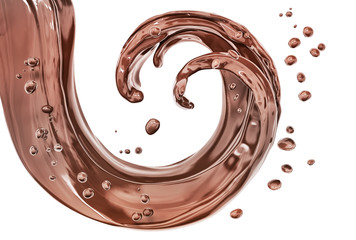 Splash chocolate abstract background 3d rendering