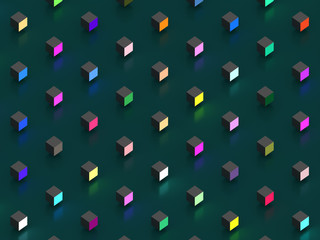 background of glowing color cubes