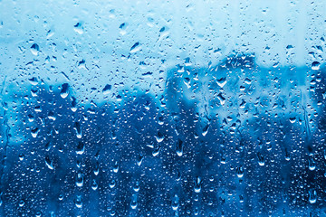 Water drops on glass background