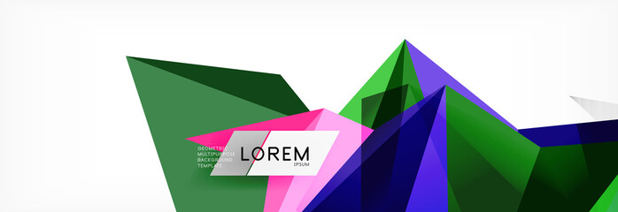 Mosaic triangular low poly style abstract geometric background. Polygonal vector. Abstract white bright technology design.