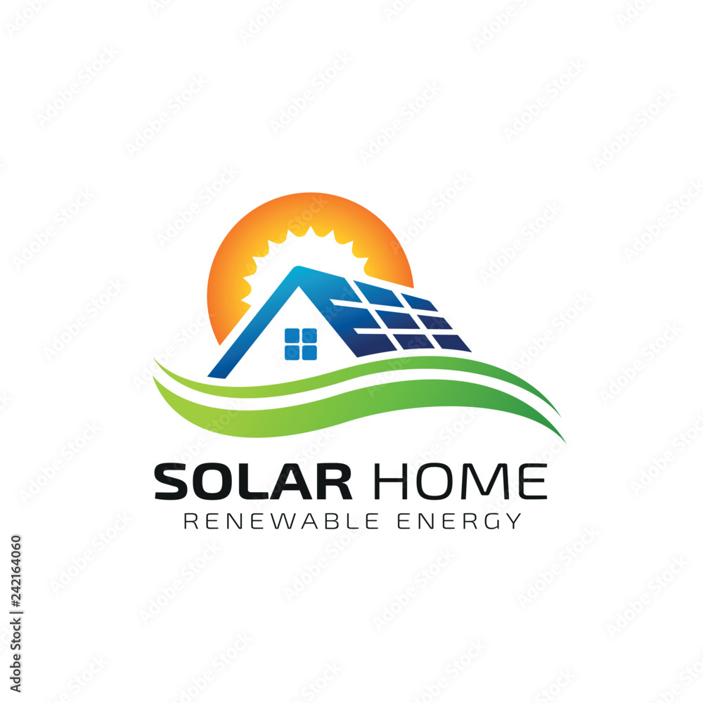 Sticker sun solar energy logo design template. eco energy logo design