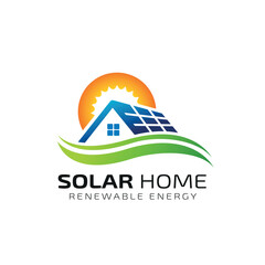 Sun solar energy logo design template. eco energy logo design