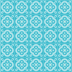Portugal tile flat seamless pattern design vector