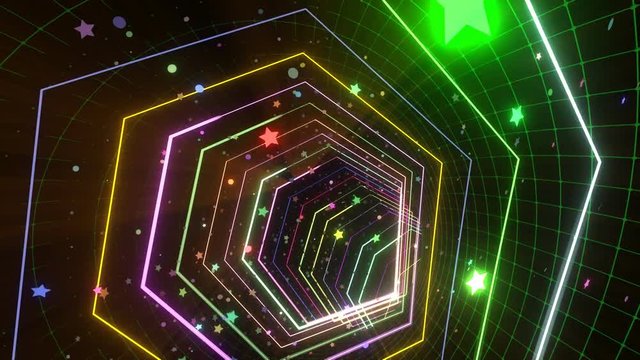 VJ Loop Glowing Disco Tunnel