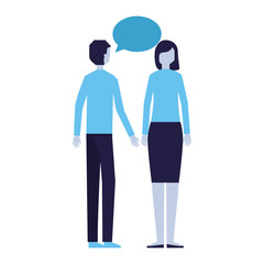 Fototapeta premium man and woman talking speech bubble