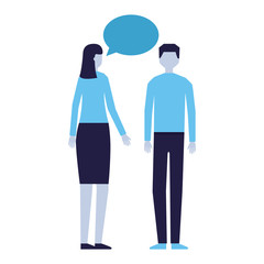 Fototapeta premium man and woman talking speech bubble