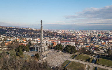 Aerial view of Slavin War Memorial in Bratislava, Slovakia