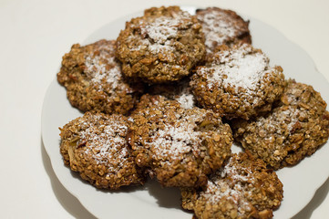  oatmeal cookies on a plate