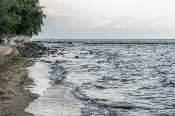 Sea shore with cliff near Gdynia (Poland)