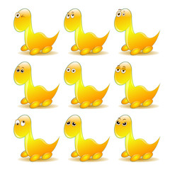 Cute dinosaur emoticon set.