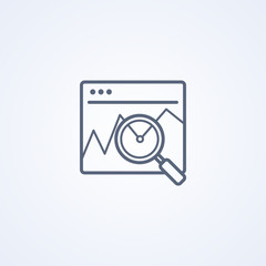 Investigation of the financial market, financial analysis, business concept, vector best gray line icon