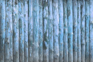Old blue wooden background in retro style from old blue wooden boards