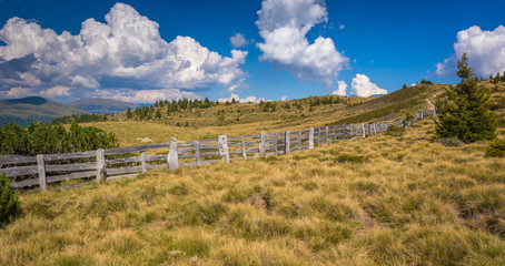 Fototapeta na wymiar Sarntal Valley - Sarentino Valley - landscape in South Tyrol, northern Italy, Europe. Summer landscape whit blue sky and clouds