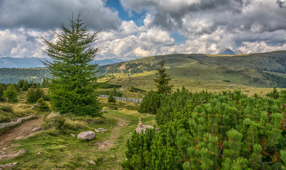 Sarntal Valley - Sarentino Valley - landscape in South Tyrol, northern Italy, Europe. Summer landscape whit blue sky and clouds