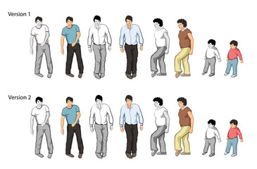 characters vector  man woman and child 