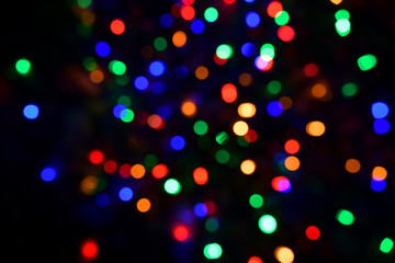 Colorful christmas lights bokeh background