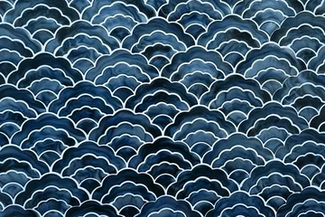 Fototapete Japanischer Stil Hintergrund des Wellenmusters im japanischen Stil