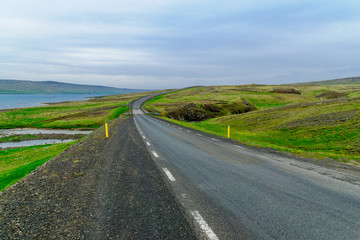Hrutafjordur fjord, in the west fjords region