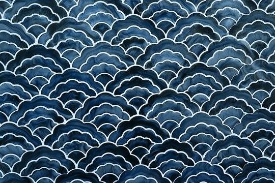 background of japanese style wave pattern teture