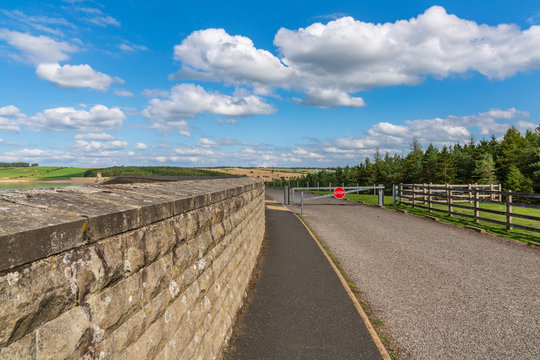 The dam of the Derwent Reservoir, County Durham, England, UK
